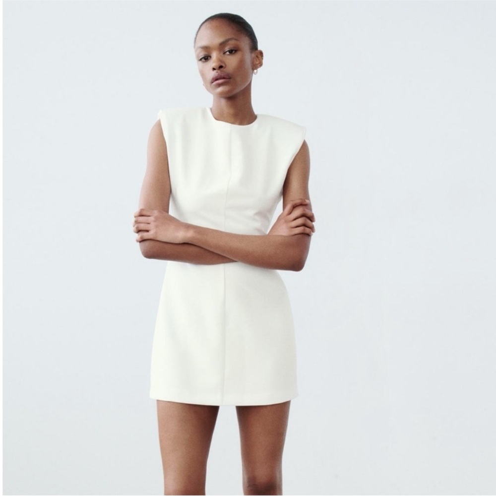 Zara White Sheath Mini Dress Bridal